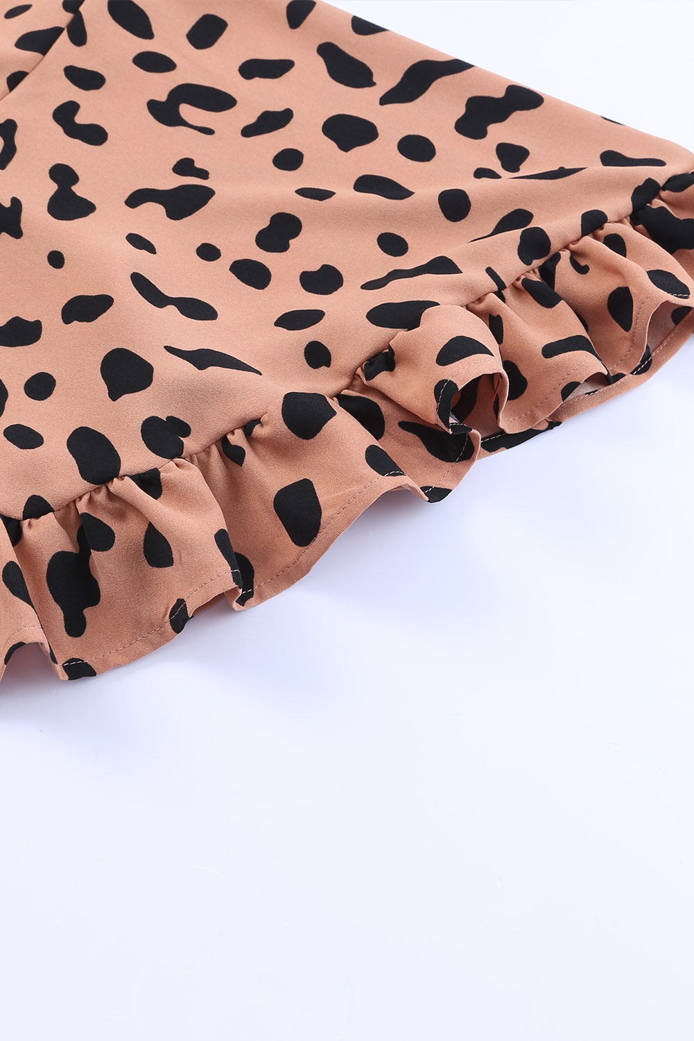 Leopard Print Plus Size Shift Ruffle Dress