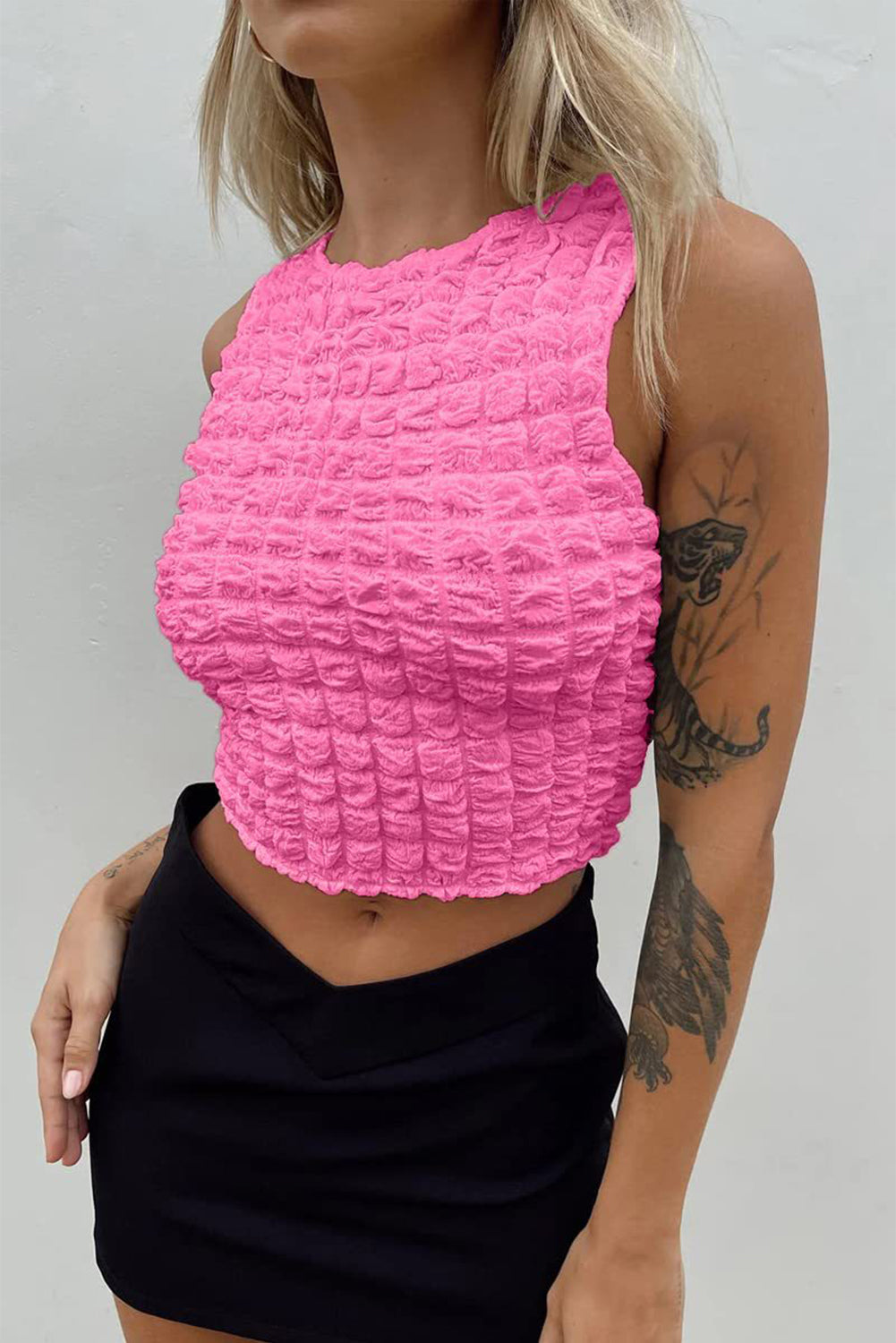 Sexy Waffle Crop Tank Top