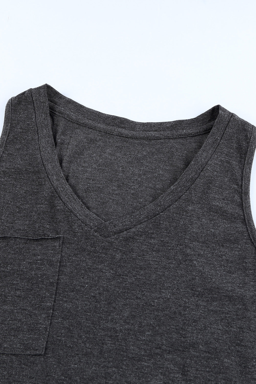 Casual V Neck Racerback Tank Top With Pocket