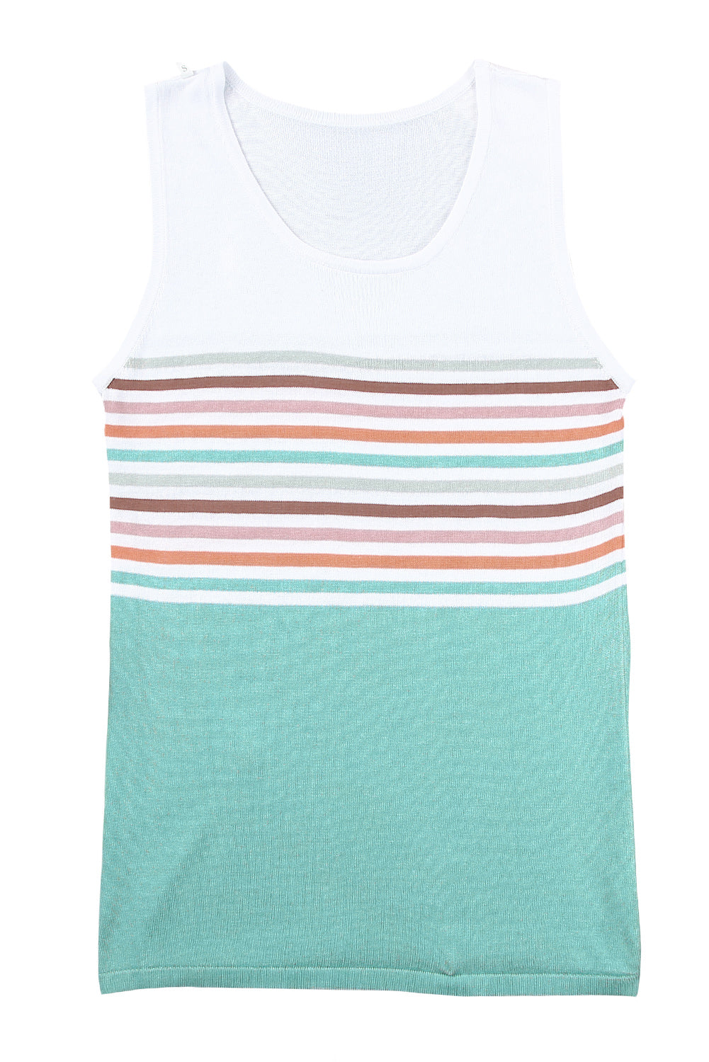 Striped Color Block Casual Knit Tank Top for Women