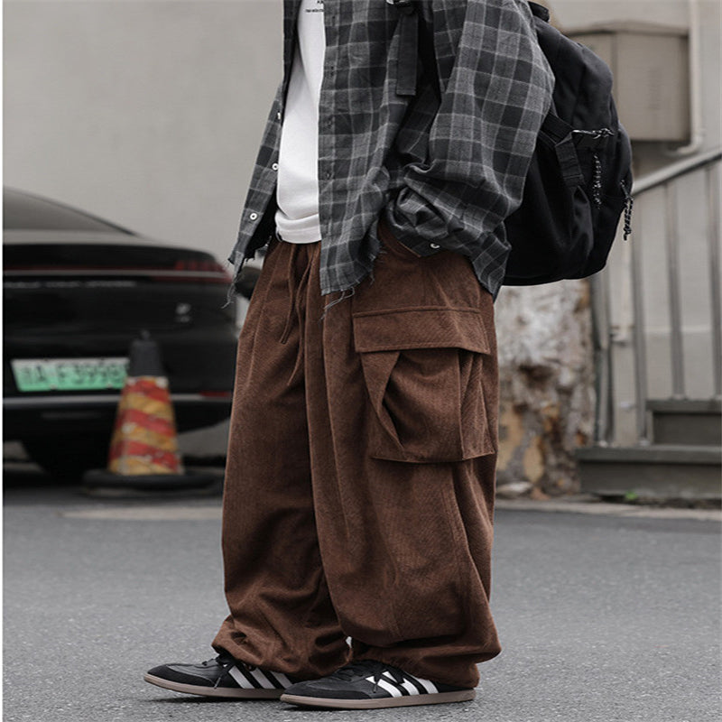 Loose Cargo Pants Men's Corduroy Casual Pants