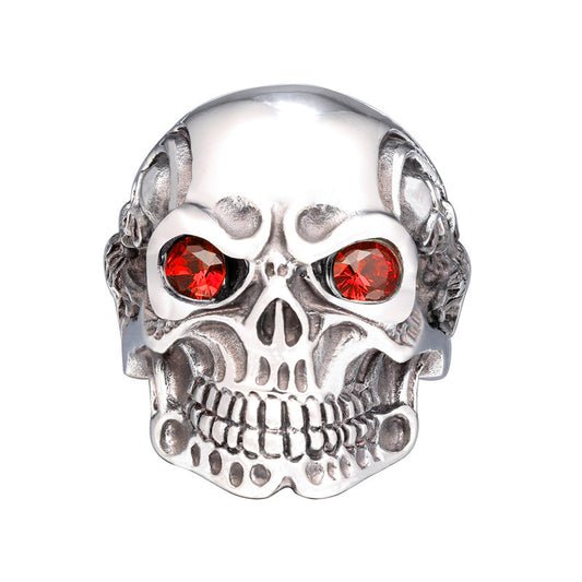 Stoned Eyed Skull Ring