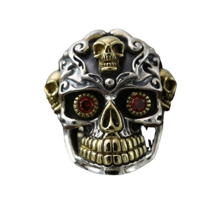 Jeweled Eyed Skull Ring