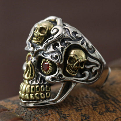 Jeweled Eyed Skull Ring