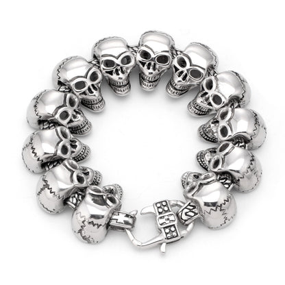 Men's Line of Skulls Bracelet