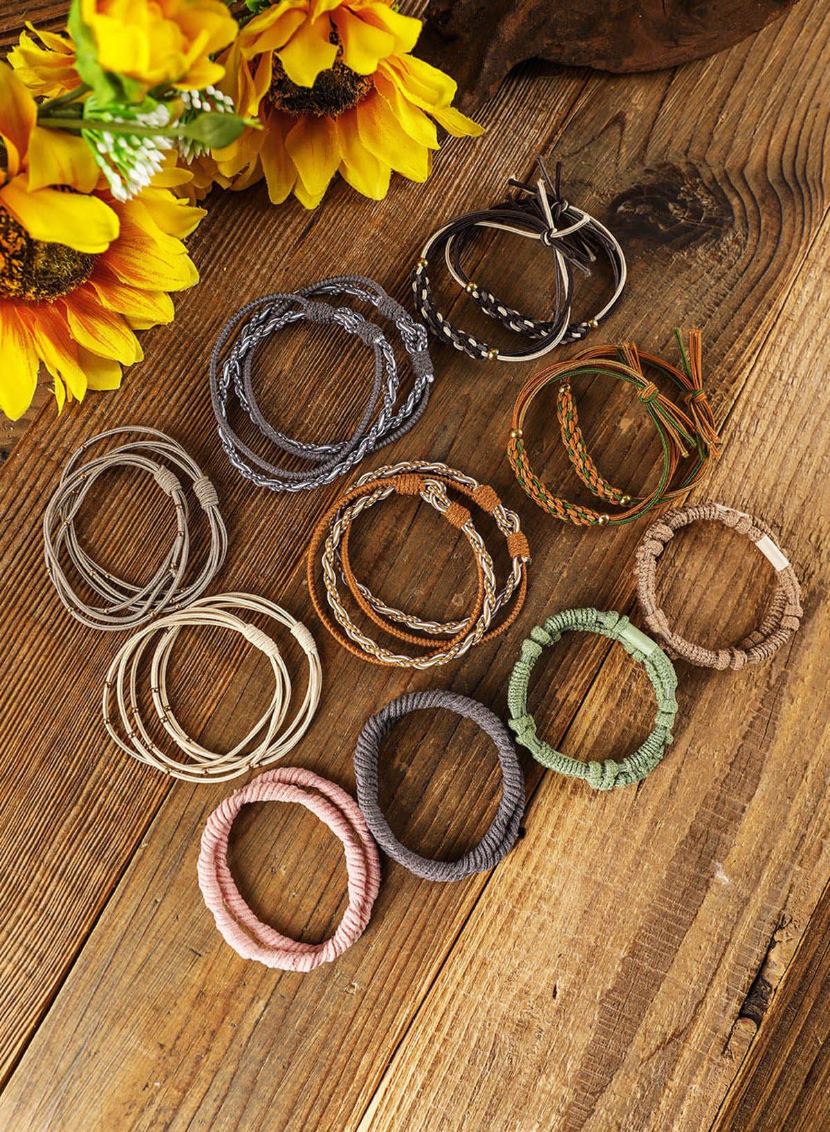 Multicolour 20Pcs Boho Knotted Hair Ties