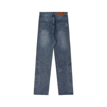 American-style Retro Street Washed Wide-leg Jeans for Men & Women