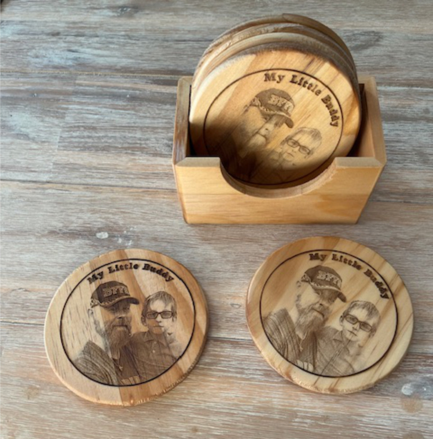 Custom Laser Photo Wooden Coasters