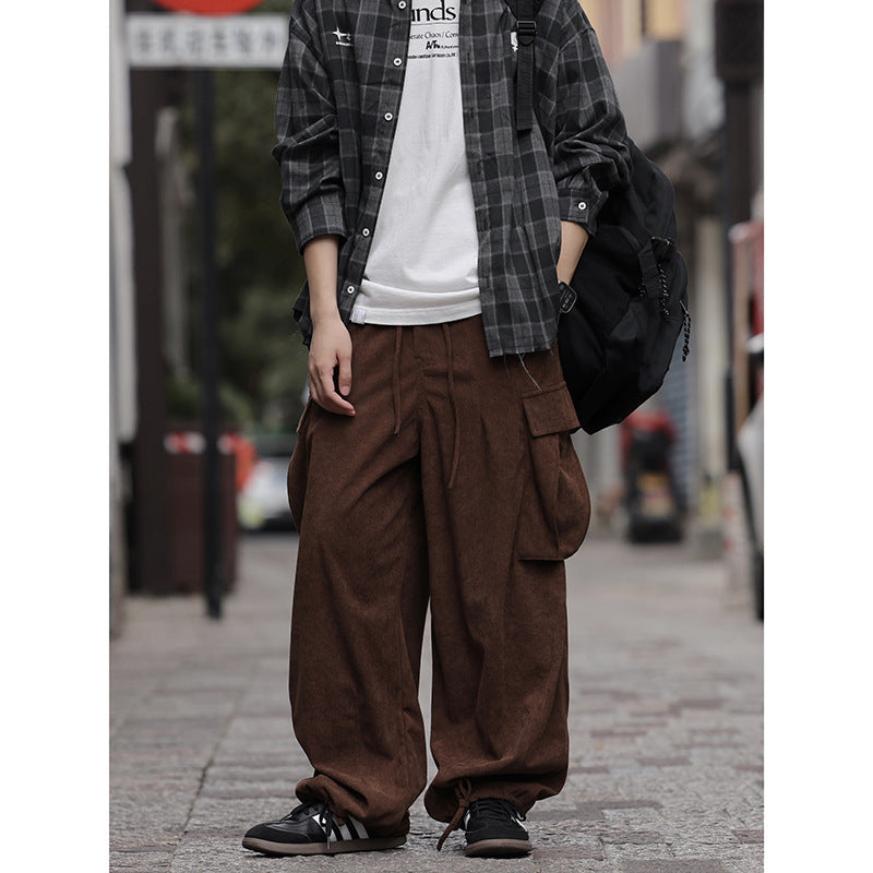 Loose Cargo Pants Men's Corduroy Casual Pants