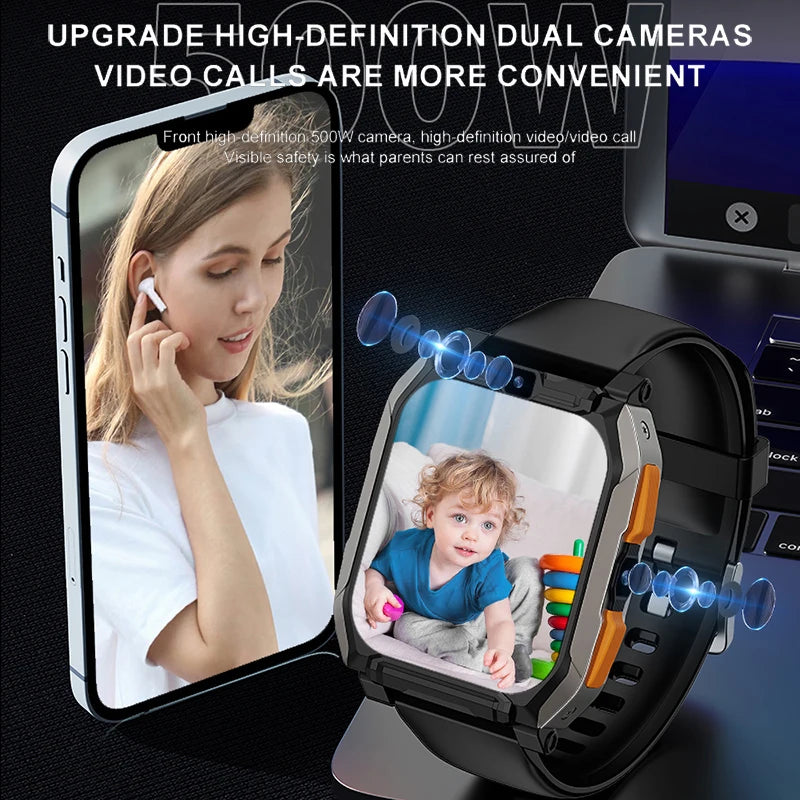 5MP HD Dual Camera Smart Watch 4G Net SIM Card Google Play Youtube NEW T3 GPS WIFI Position Tiktok Call Android 9 Smartwatch