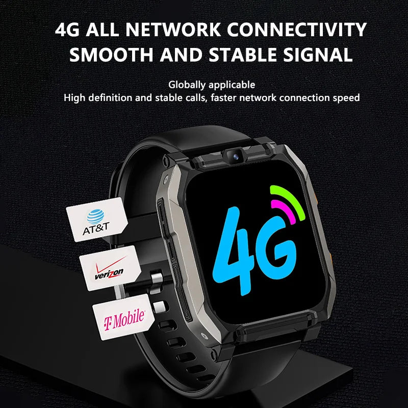 4G LTE SmartWatch with Google Youtube with WIFI GPS Position Tiktok Call 4G Net Sim Card Android Smart Watch 5MP HD Dual Camera