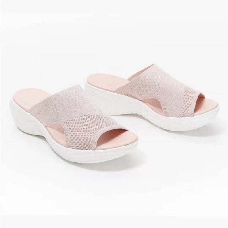 Casual Women's Open Toe Slip on wedge Sandals