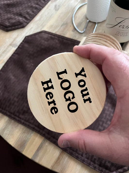 Custom Logo Engraved Wooden Coasters