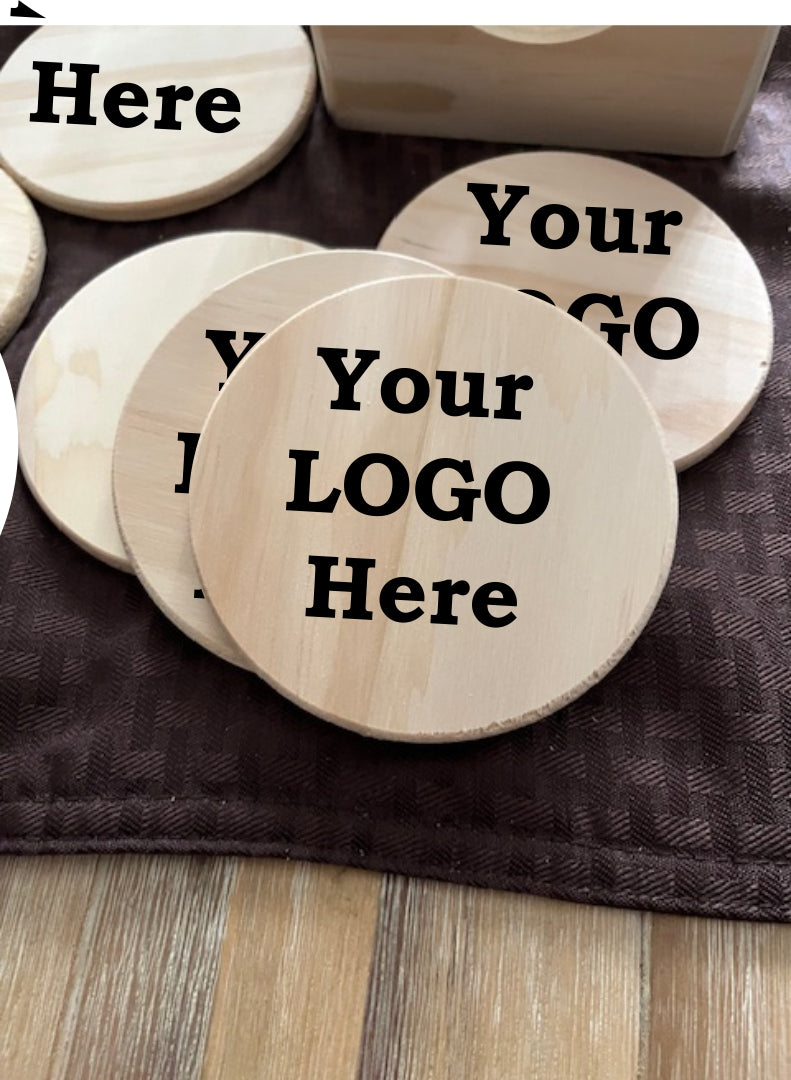 Custom Logo Engraved Wooden Coasters