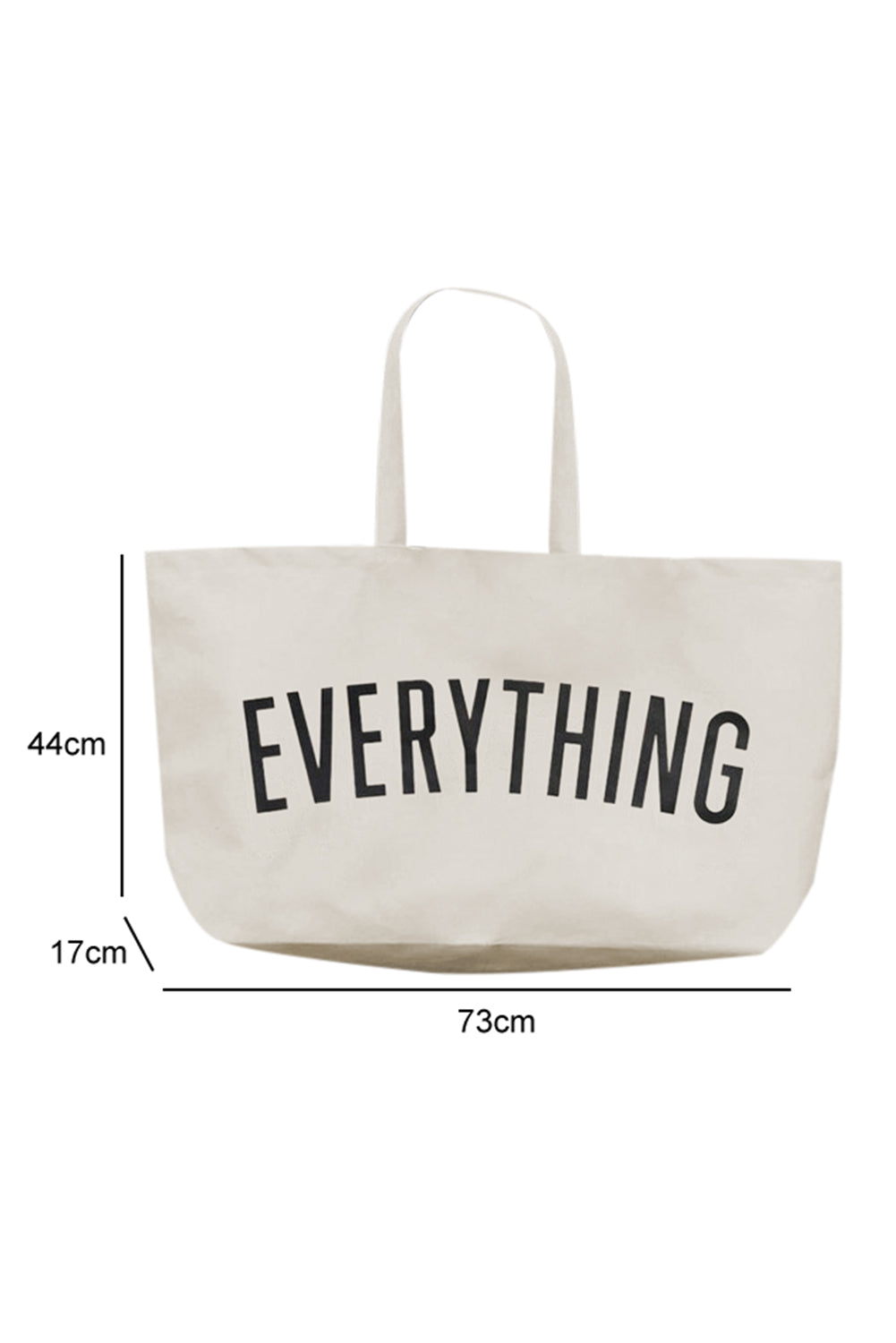 EVERYTHING Letter Print Large Canvas Tote Bag 73x17x44cm