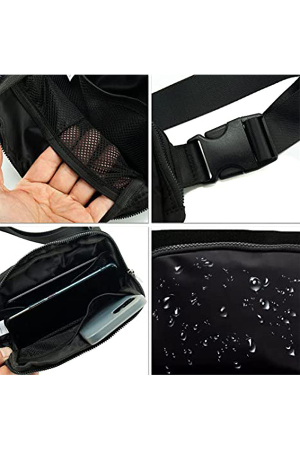 Waterproof Zipped Fanny Pack Crossbody Sling Bag