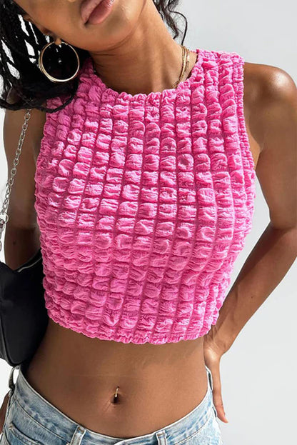 Sexy Waffle Crop Tank Top