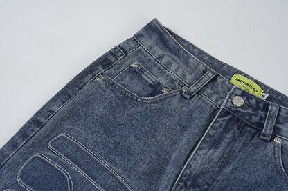 American-style Retro Street Washed Wide-leg Jeans for Men & Women