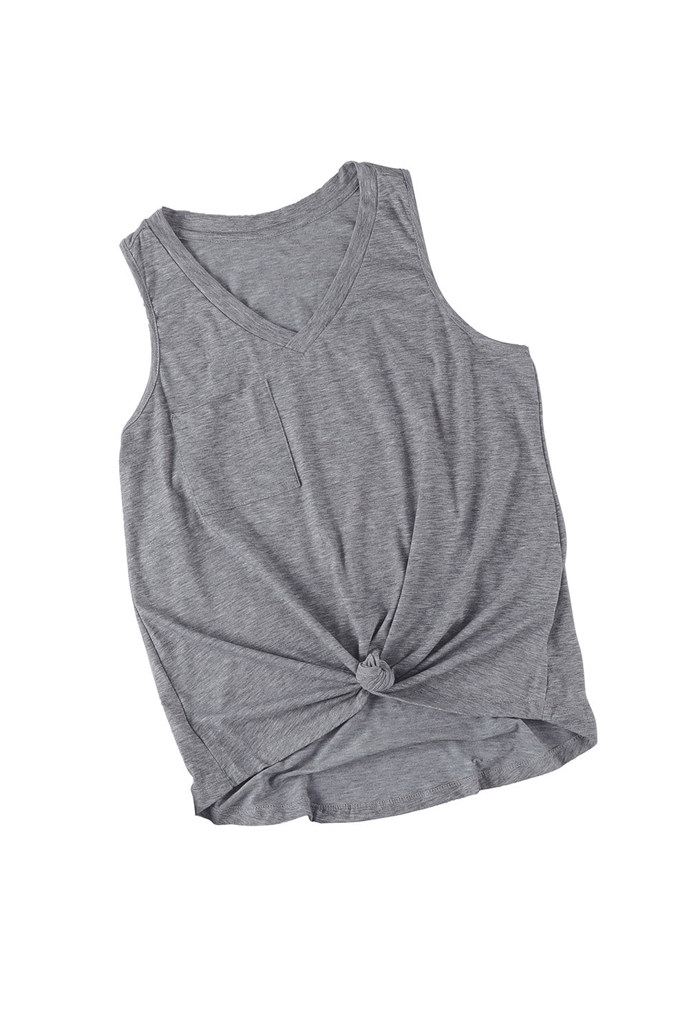 Casual V Neck Racerback Tank Top With Pocket