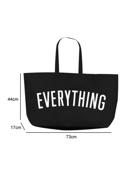 EVERYTHING Letter Print Large Canvas Tote Bag 73x17x44cm