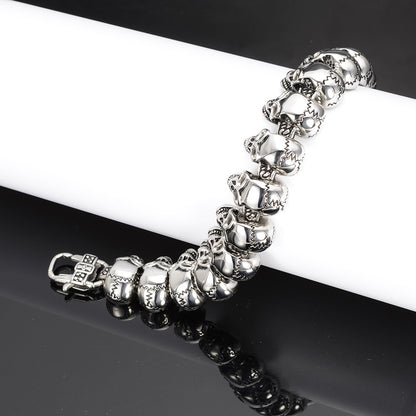 Men's Line of Skulls Bracelet