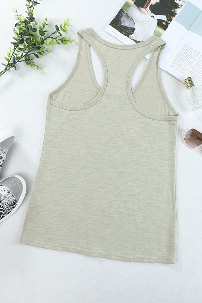 Scoop Neck Basic Solid Tank Top