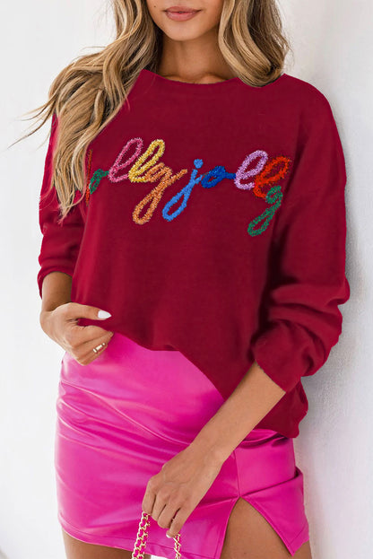 Glitter Merry & Bright Round Neck Knit Sweater