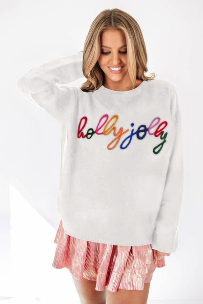 Glitter Merry & Bright Round Neck Knit Sweater