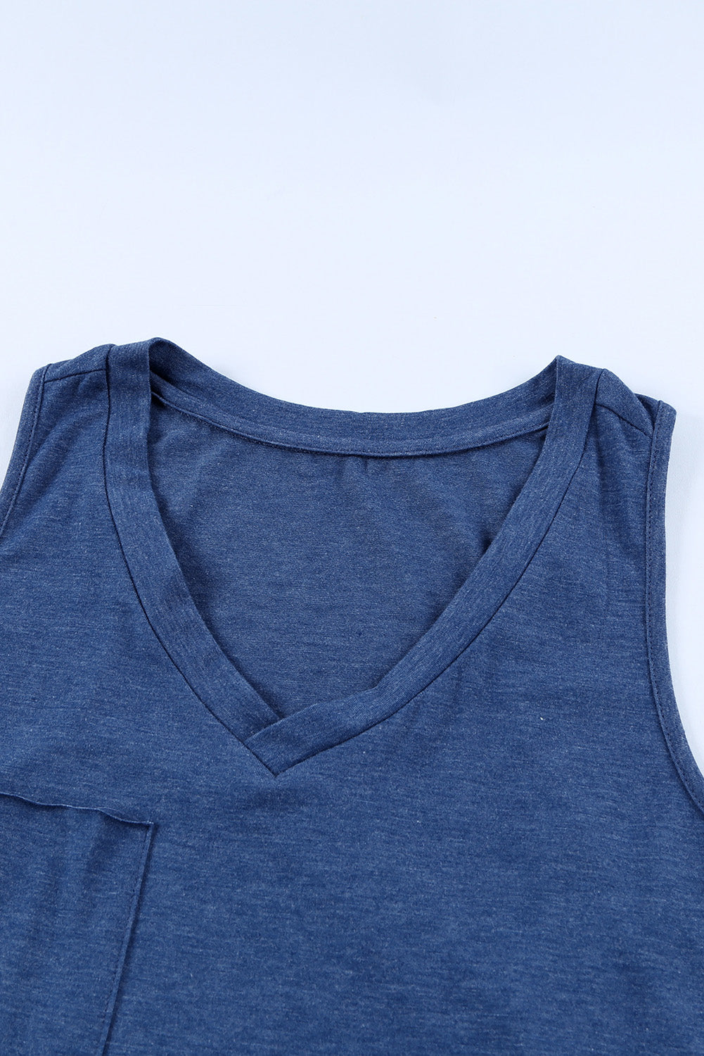 Casual V Neck Racerback Tank Top With Pocket