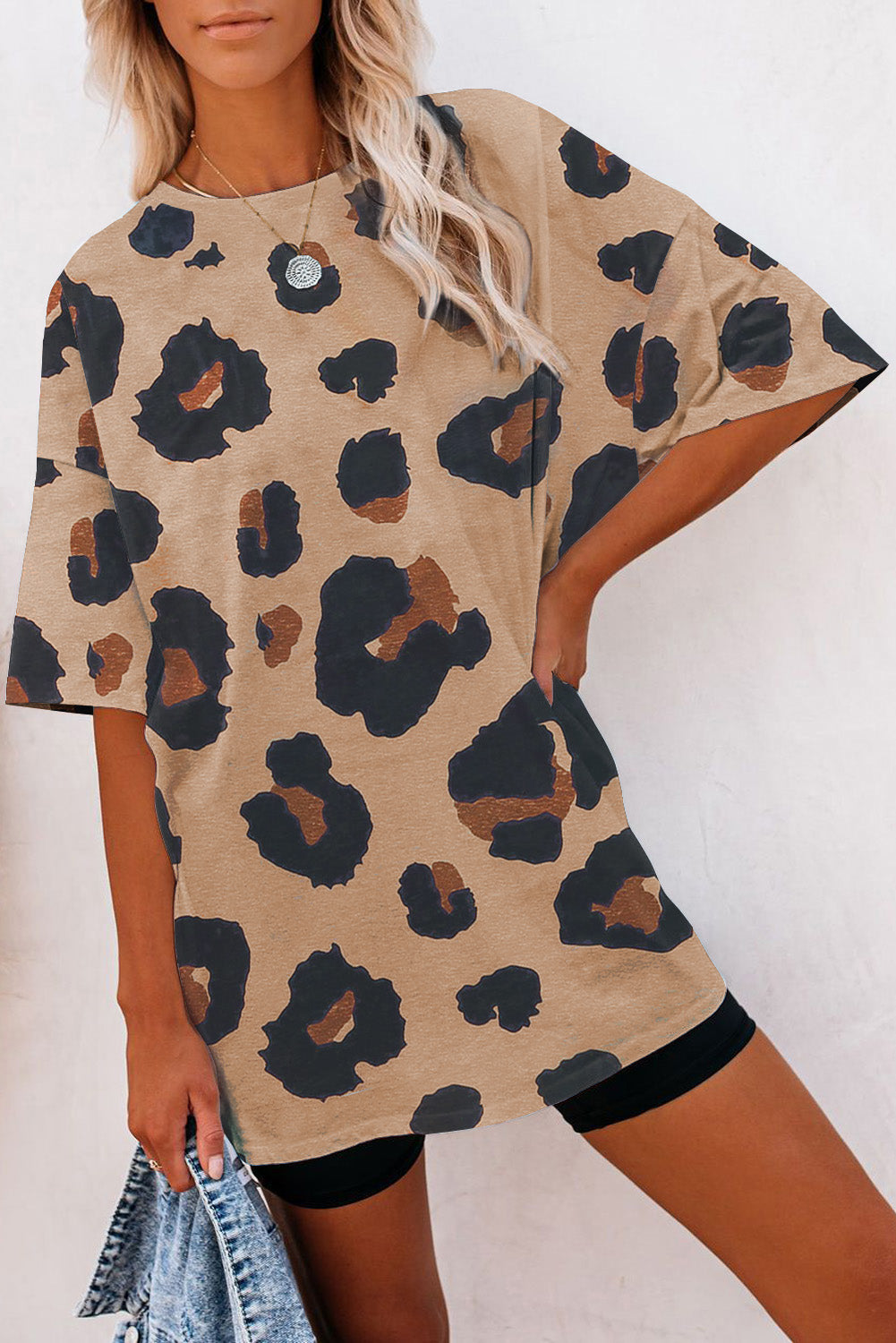 Print Drop Shoulder Pullover Long Sleeve Top