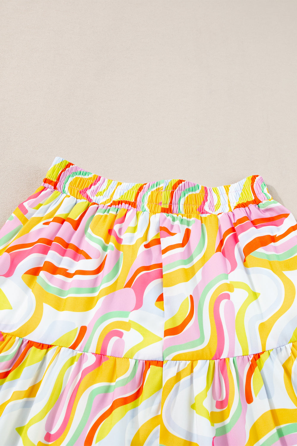 Bohemian Abstract Print Tiered Maxi Skirt