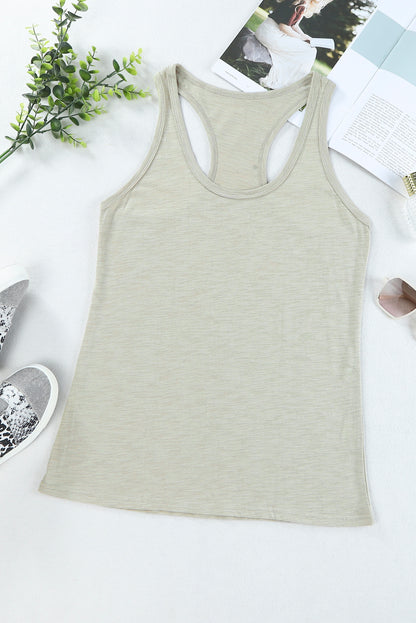 Scoop Neck Basic Solid Tank Top