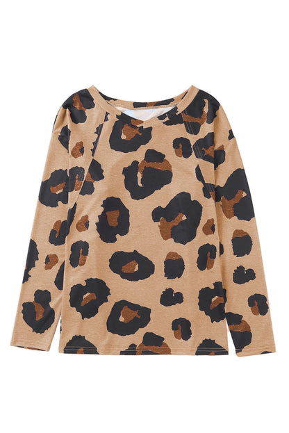 Print Drop Shoulder Pullover Long Sleeve Top