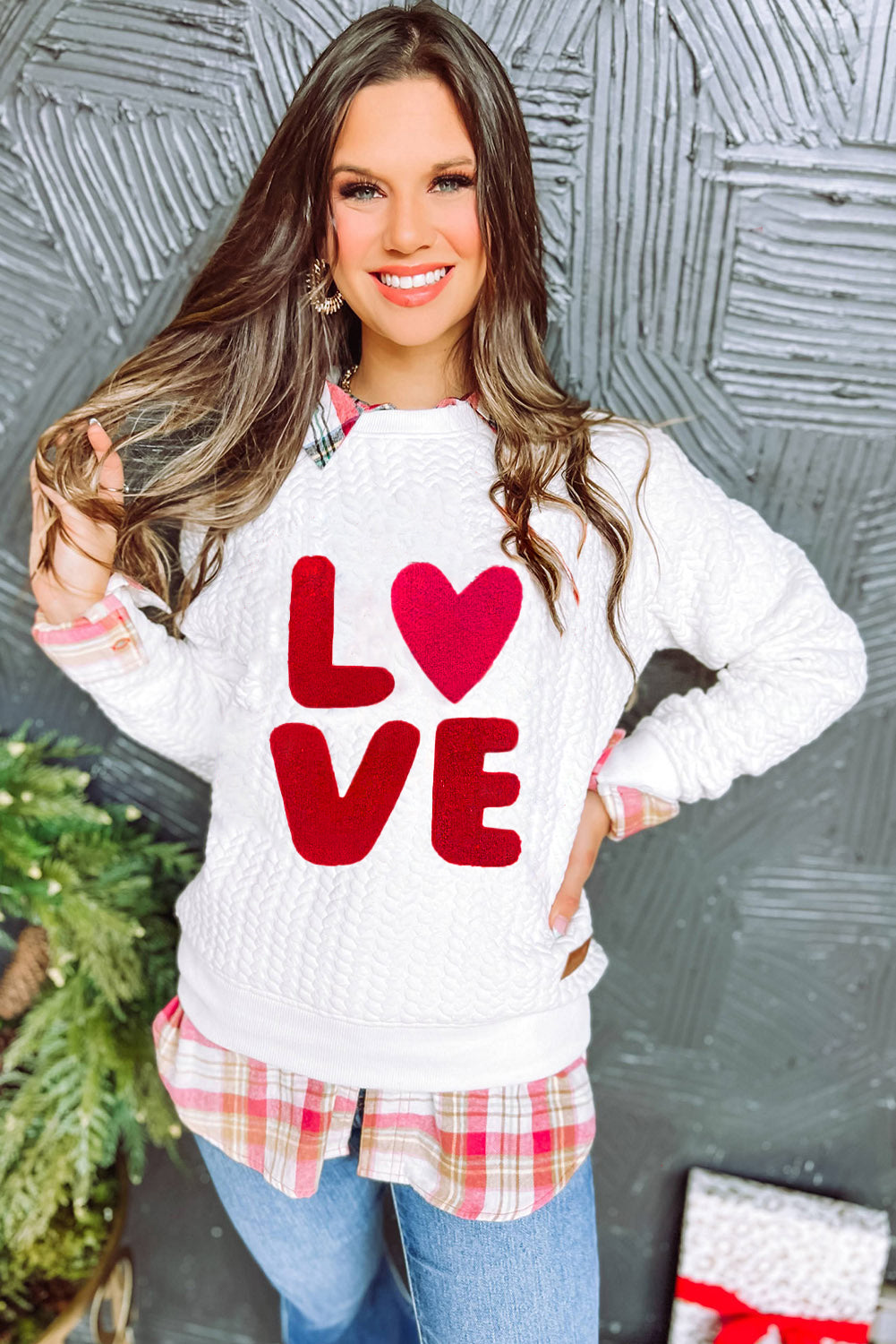 Merry and Bright Quilted Sweatshirt