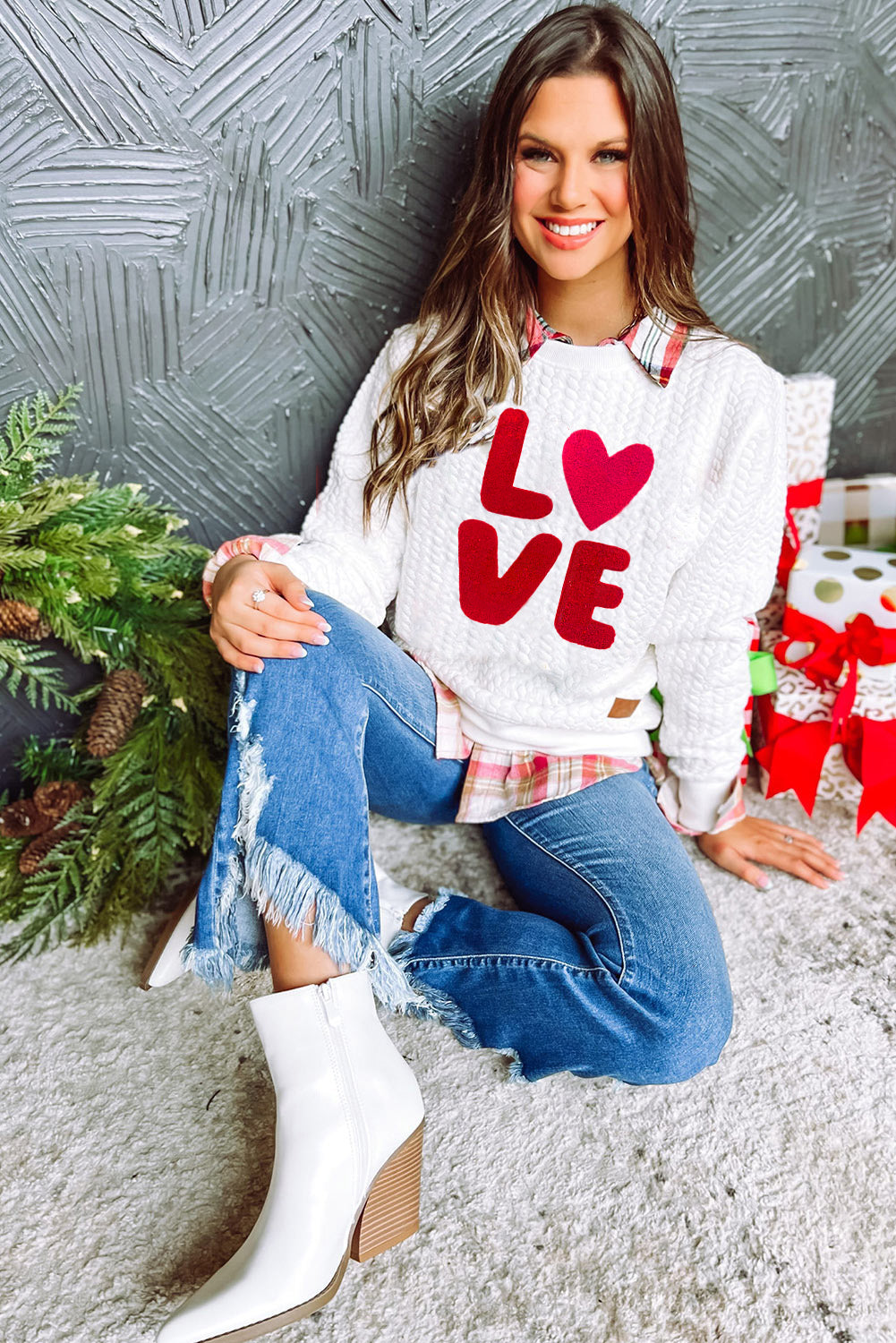 Merry and Bright Quilted Sweatshirt