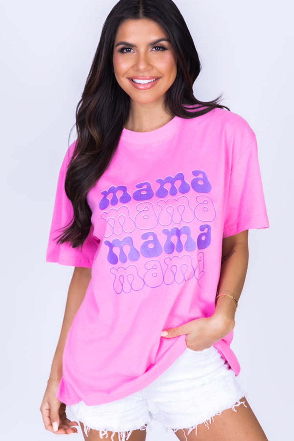 Bonbon Mama Letter Graphic Loose T shirt