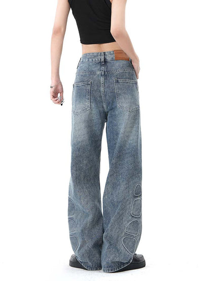 American-style Retro Street Washed Wide-leg Jeans for Men & Women