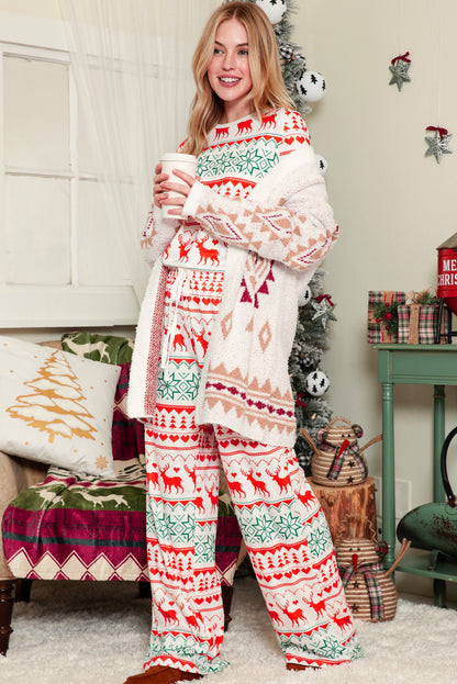 Christmas Pullover and Drawstring Pants Pajama Set