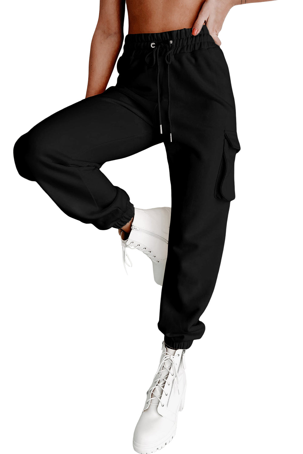 Drawstring Jogger Pants with Cargo Pockets