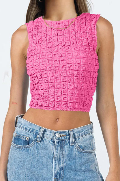 Sexy Waffle Crop Tank Top