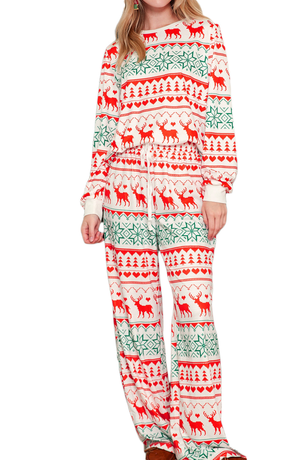 Christmas Pullover and Drawstring Pants Pajama Set
