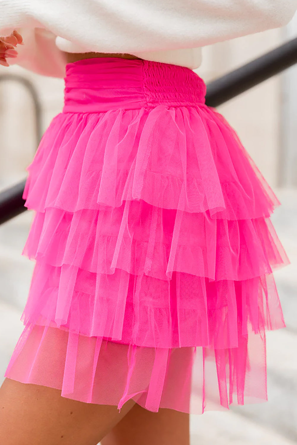 Strawberry Pink Layered Mini Tutu Skirt