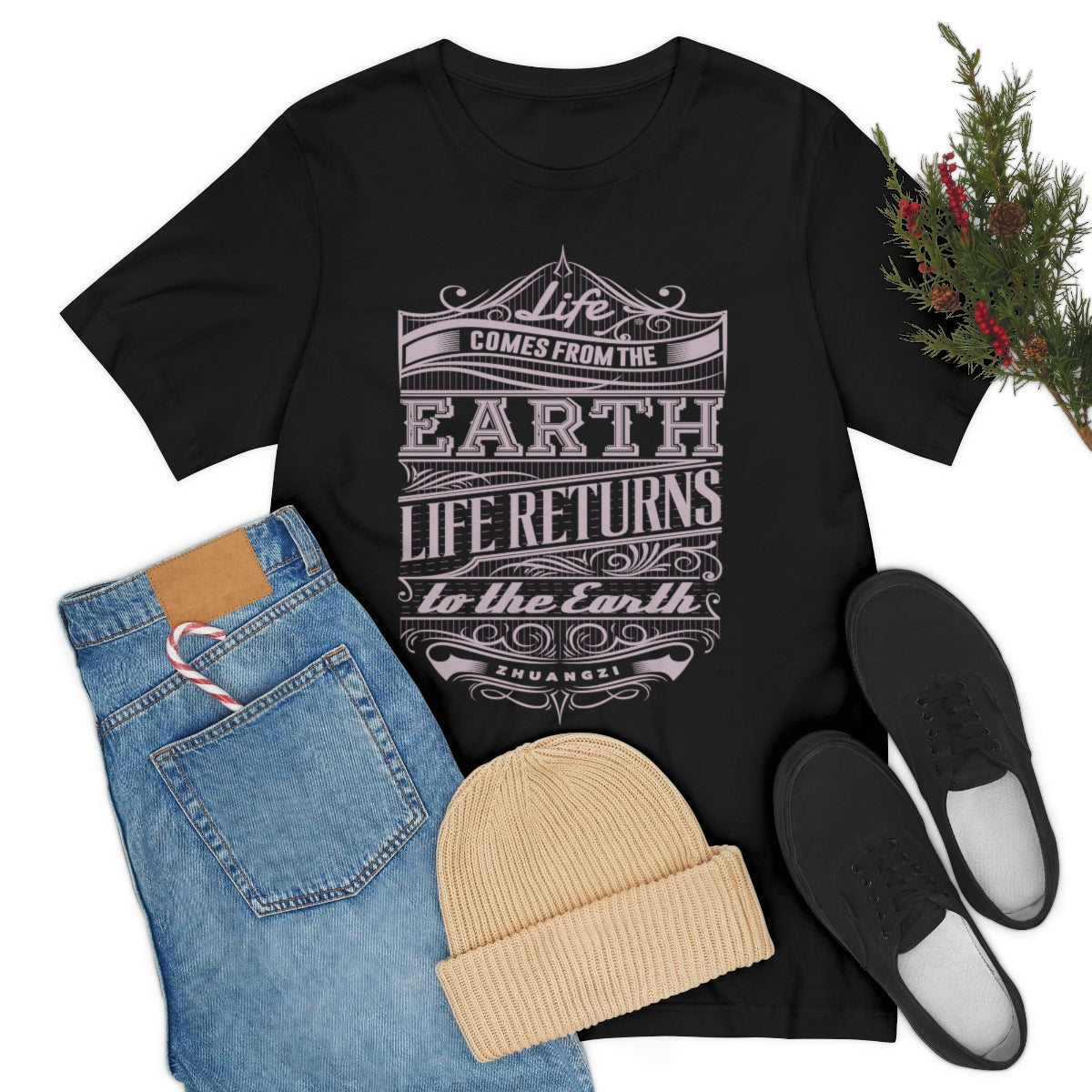 Life Comes from the Earth and Life Returns to the Earth - Black Shirt