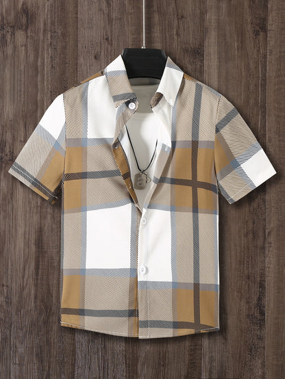 Boys Plaid Print Shirt Without Tee