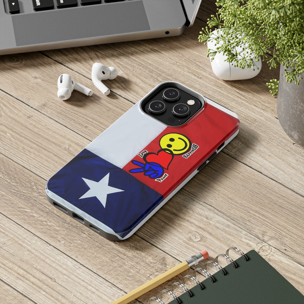 I-Phone Tough Case - Peace, Love & Happiness Texas Style