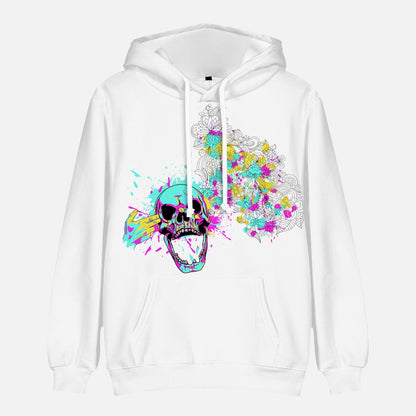 EYS Designer - Splatter Brains Skull Round Collar Hoodie