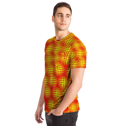 EYS - Dotted Sphere Pattern Red and Gold Color Shirt