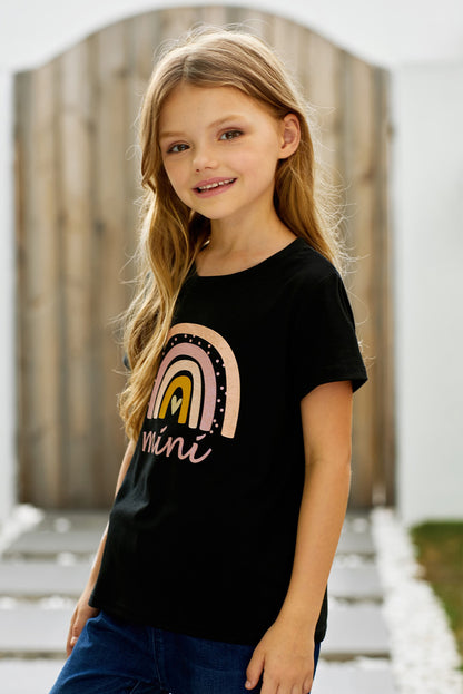 Girls Graphic Round Neck Tee Shirt (Mother & Daughter Collection)