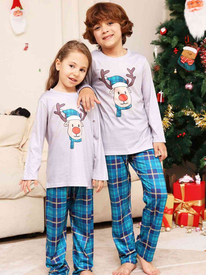 Rudolph Graphic Long Sleeve Top and Plaid Pants Set (Size 2T-kids 14)