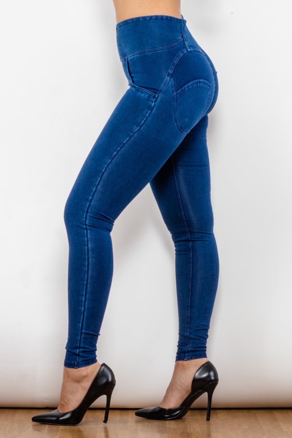 High Waist Zip Up Skinny Long Jeans